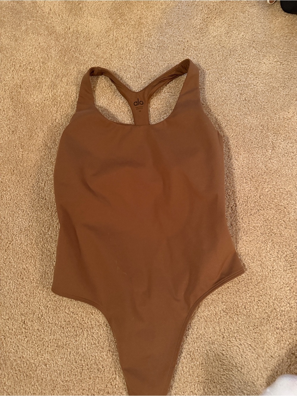 Sleek Brown One-Piece Bodysuit - Picture 3 of 6